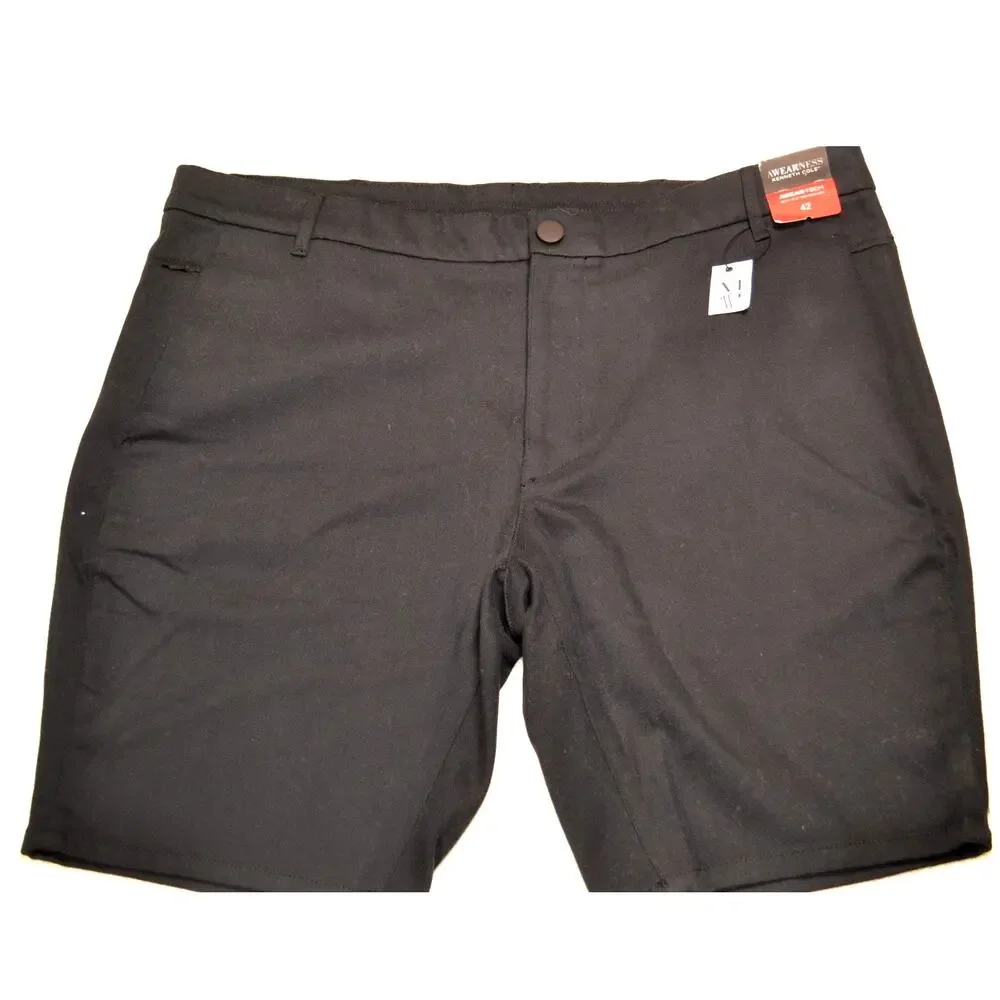 Kenneth Cole‎ Awearness Men's Black Flat Front Tailored Shorts Performance 42